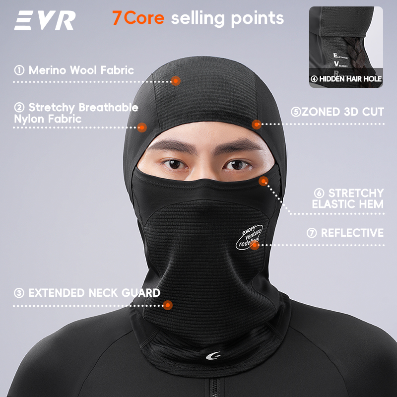 EVR Winter Wool Face Mask Neck - Cycling Gear For Winter 评论和价格